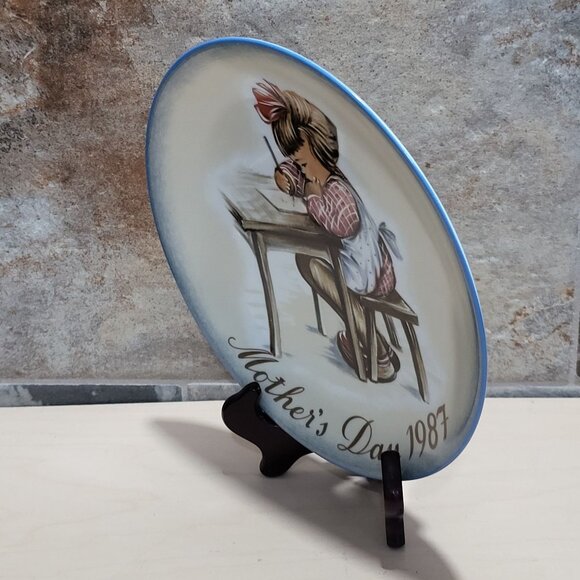 Schmid Hummel Mothers Day 1987 Mothers Little Learner Decorative Wall Plate - Picture 10 of 12